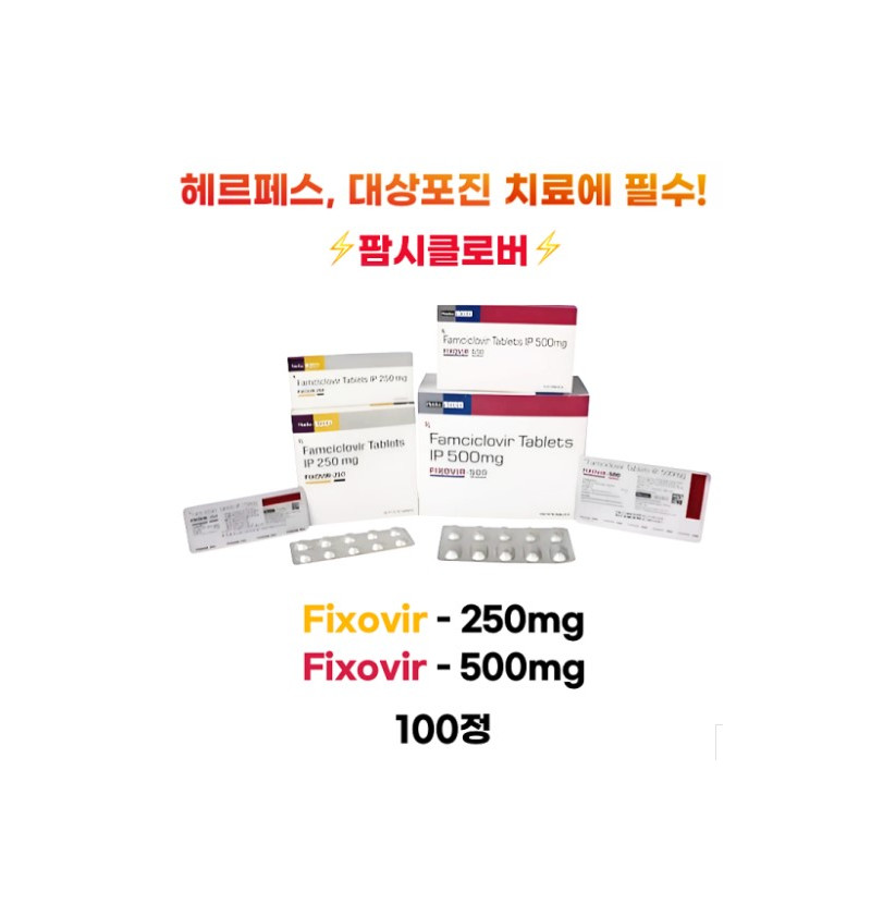 팜시클로버(famciclovir) Fixovir-250mg , Fixovir-500mg 100정 대용량