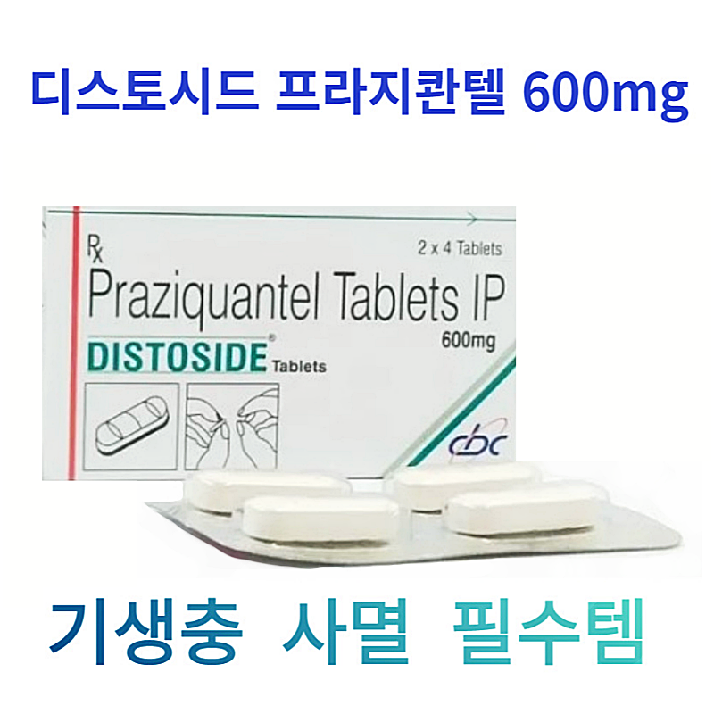 디스토시드 프라지콴텔 600mg 구충제 3박스 (24정)